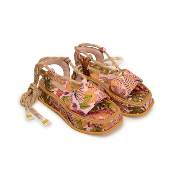 Farm Rio Summer Dream Platform Sandal $255 9 - Picture 1 of 12